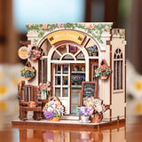 Flower Boutique „pasidaryk pats“ miniatiūrinė knygų lentynos dekoracija